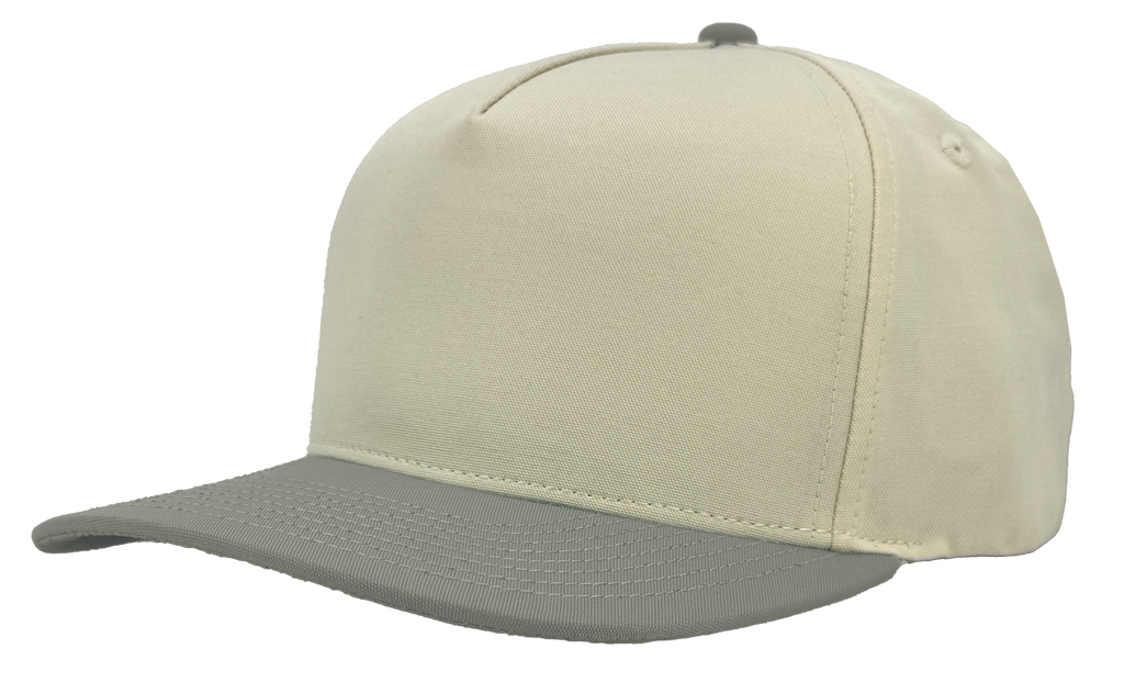 VINTAGE 5 PANEL GREY WHITE Custom HAT