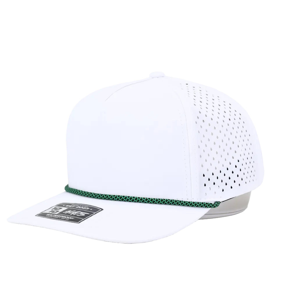 5 Panel with Rope - White / Green Rope