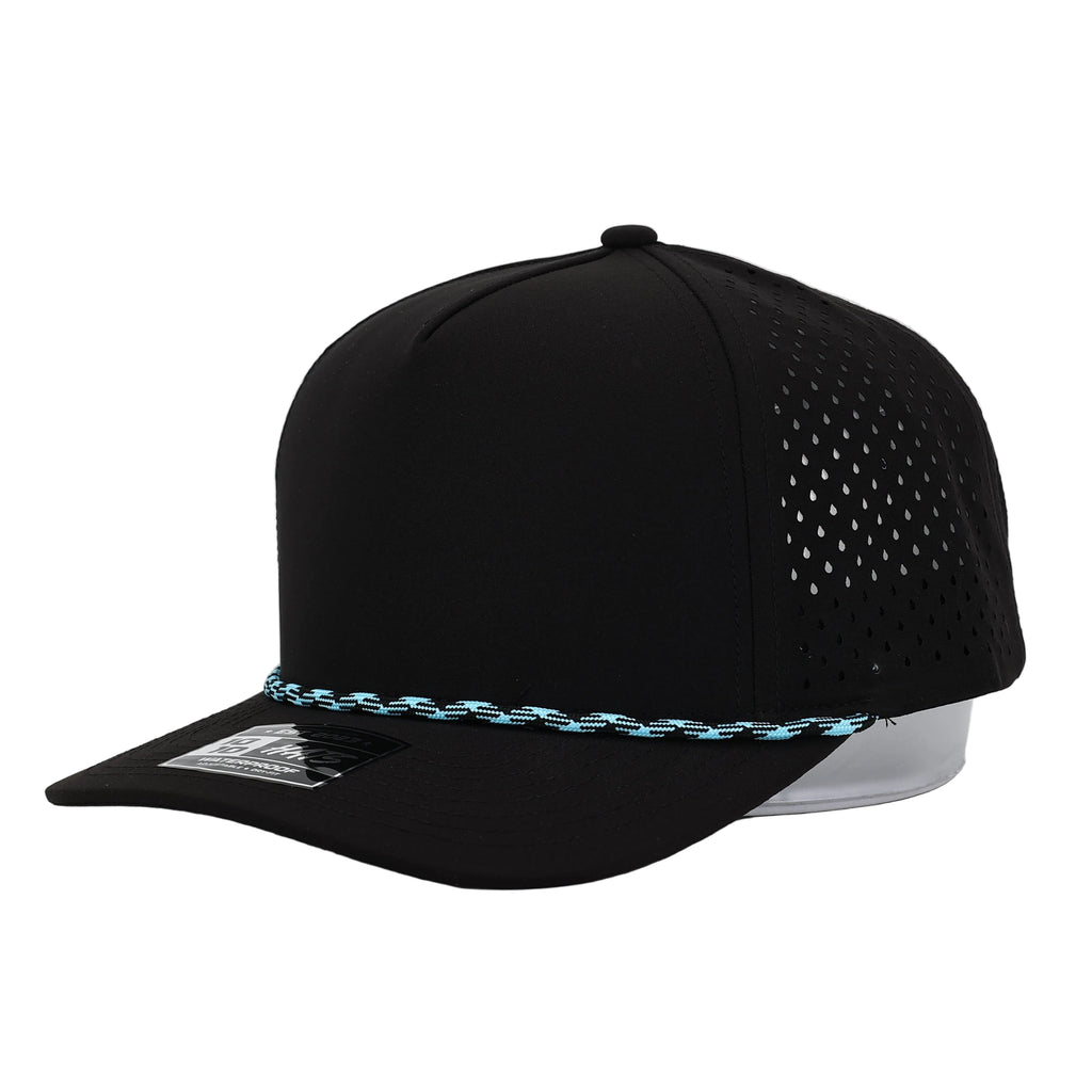 5 Panel with Rope - Black / Light Blue Rope