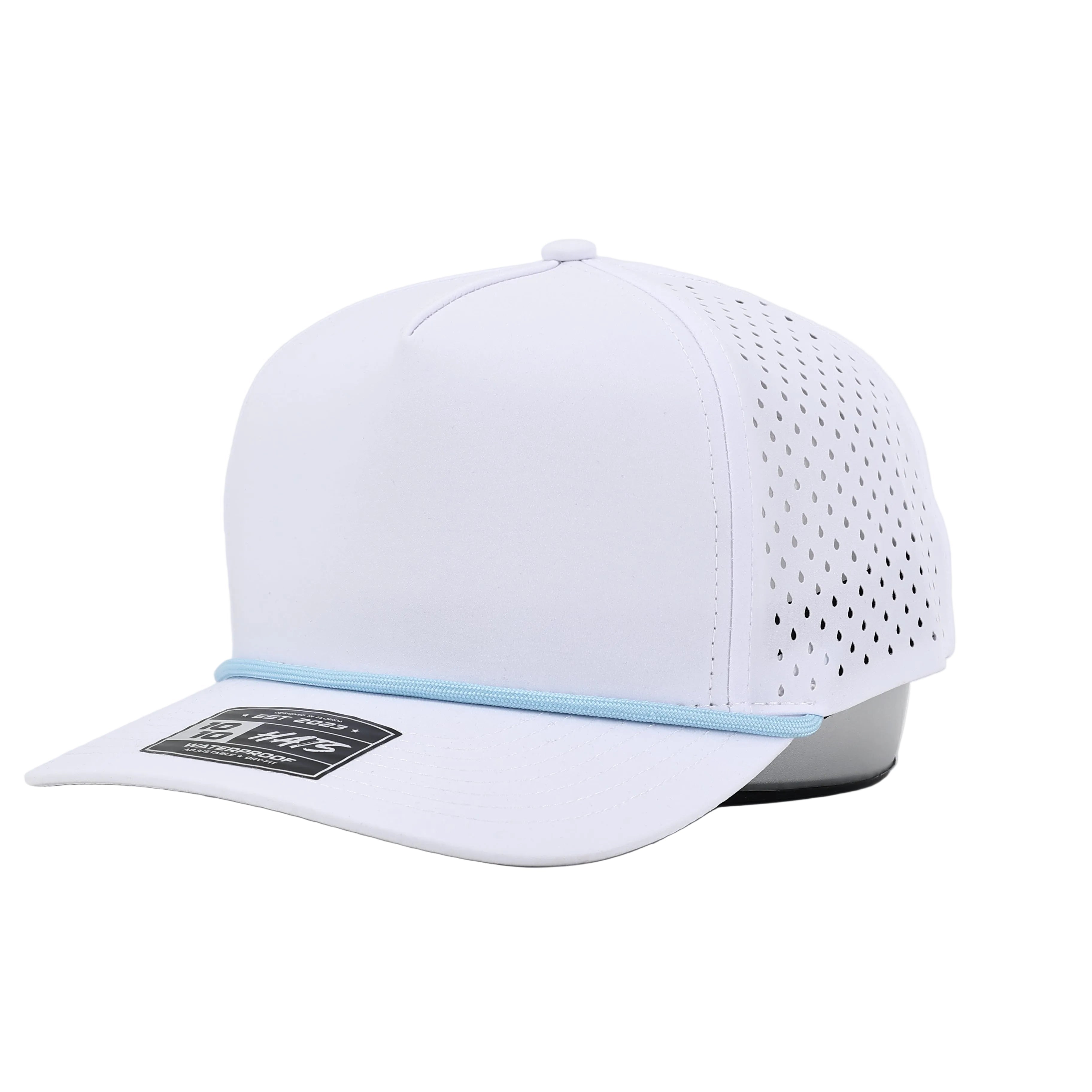 5 Panel with Rope - White / Light Blue Rope