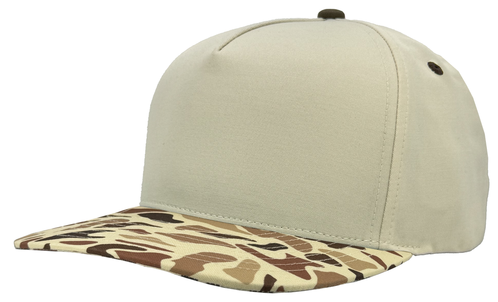 tan old school camo vintage patriot 5 panel hat