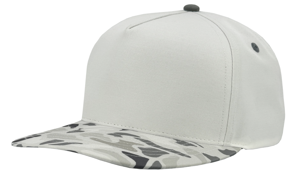 Grey old school camo vintage patriot 5 panel hat