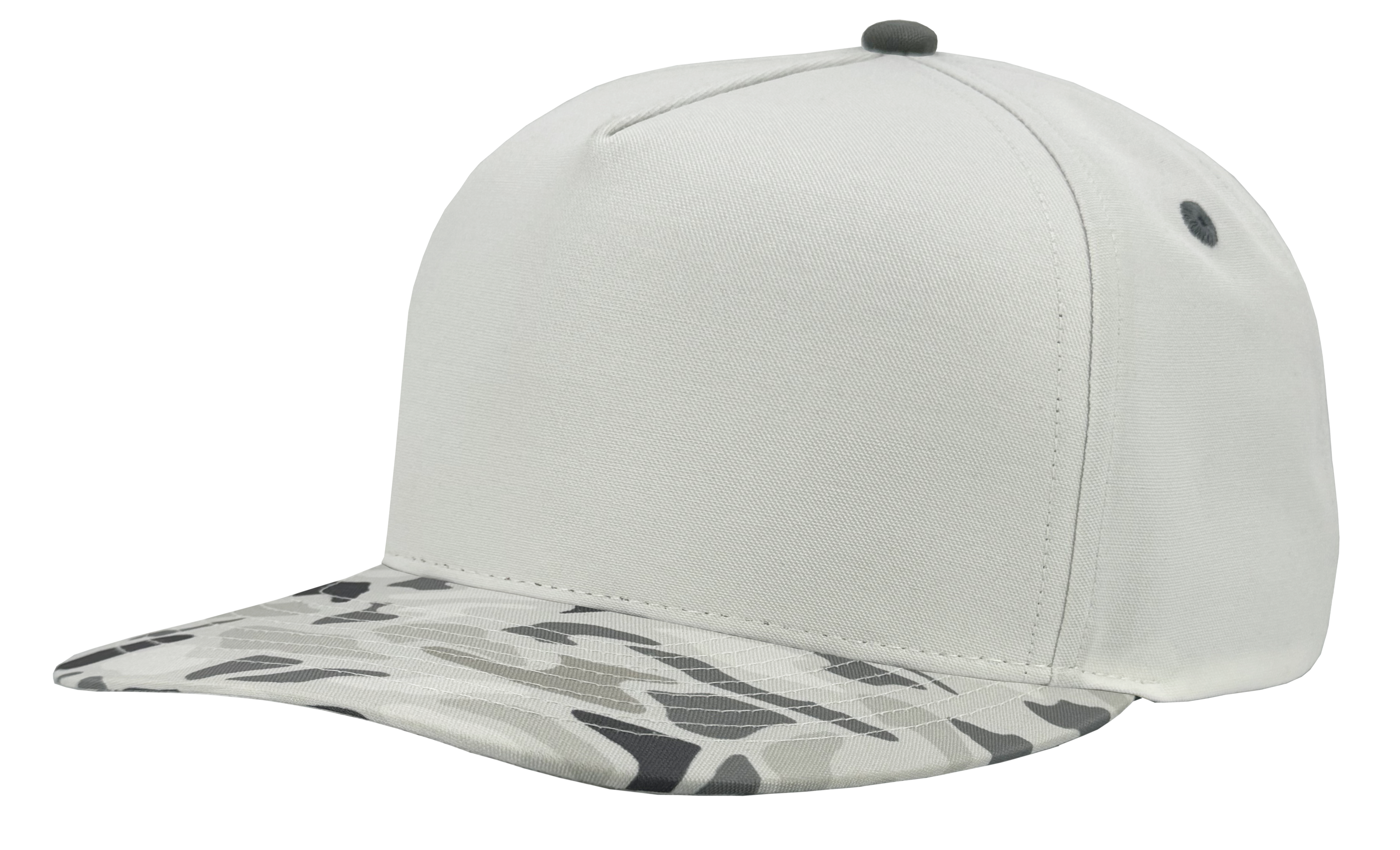 Grey old school camo vintage patriot 5 panel hat
