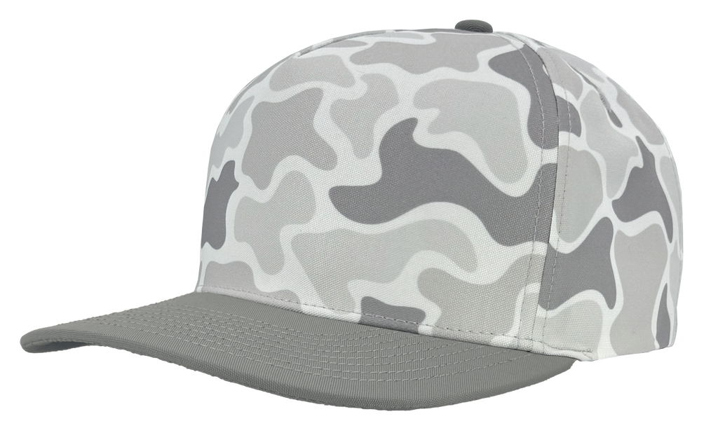 snow old school camo grey bill patriot hat