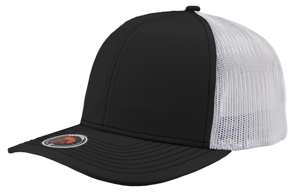 warrior black white mesh trucker hat richardson 112