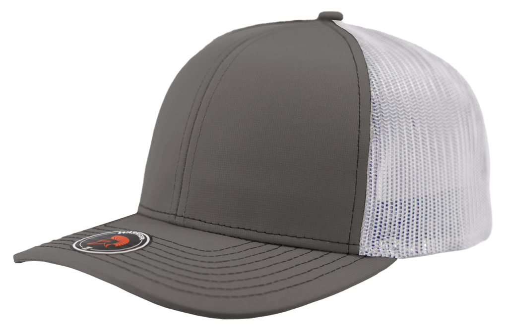 warrior charcoal white mesh trucker hat richardson 112