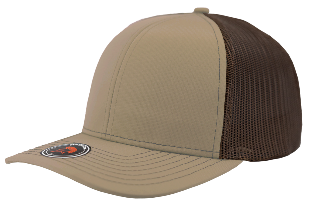 warrior khaki brown mesh trucker hat richardson 112